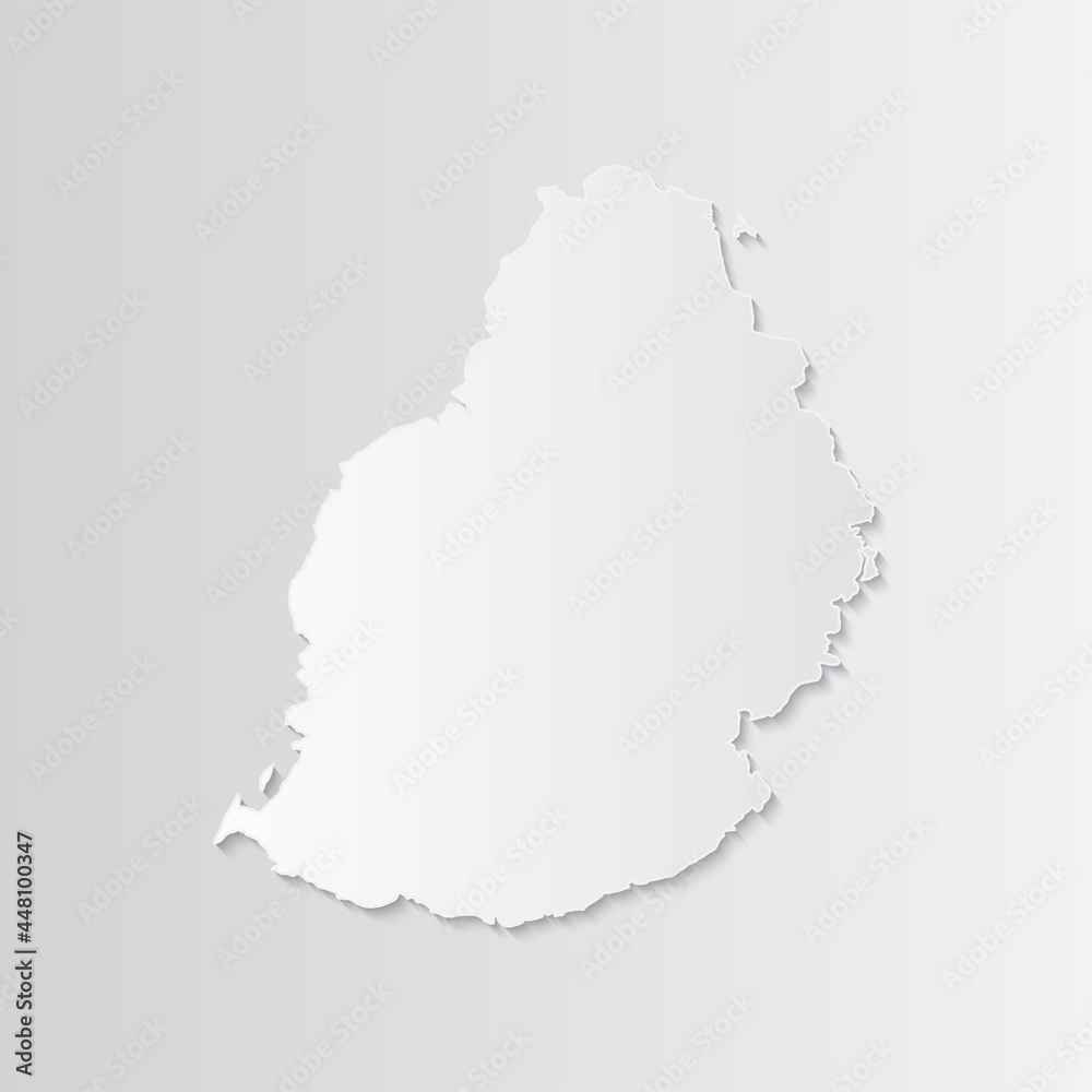 Mauritius map paper on a gray background. Vector illustration eps10 Mauritius map paper on a gray background. Vector illustration eps10