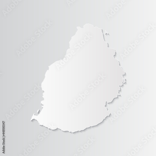 Mauritius map paper on a gray background. Vector illustration eps10