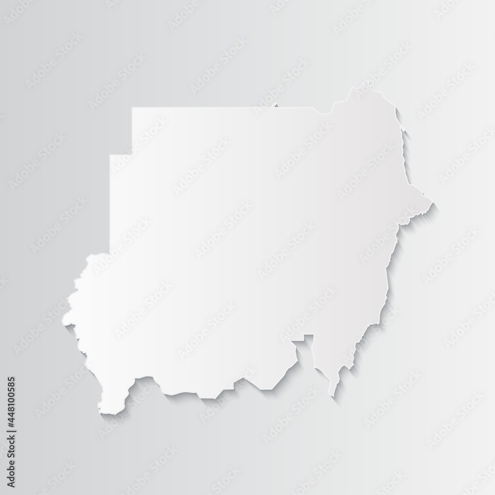Sudan map paper on a gray background. Vector illustration eps10
