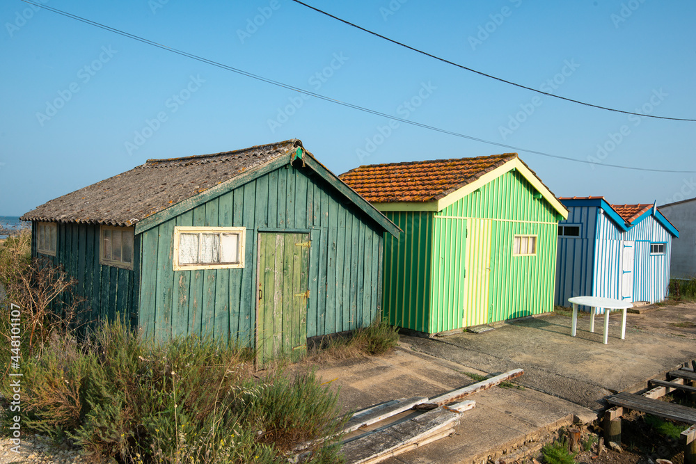 Site ostréicole, Fort Royer, Réserve naturelle maritime, Moêze Oléron, Ile d'Oléron, Charentes Maritimes, 17