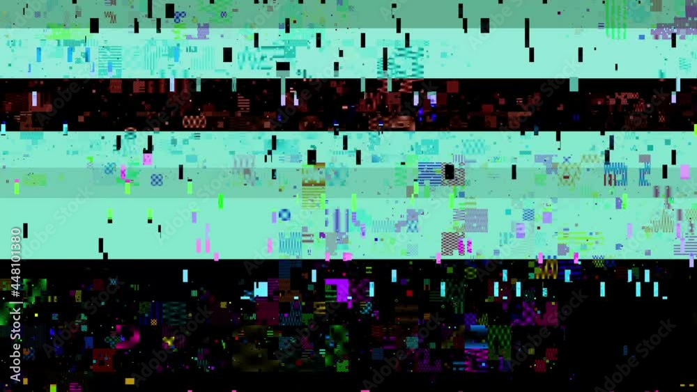 Very fast flickering of wide stripes and small multicolored squares. Crazy glitch. Very fast flickering of wide stripes and small multicolored squares. Crazy glitch.