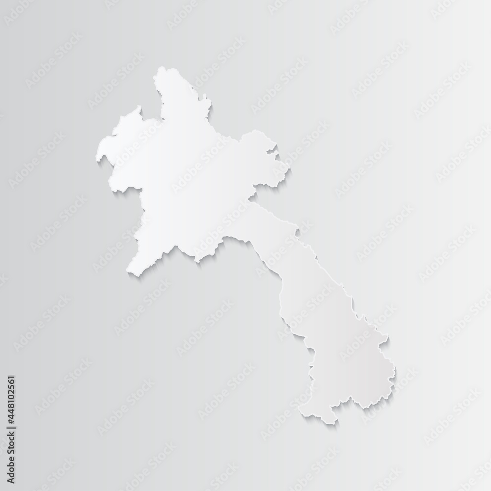 Laos map paper on a gray background. Vector illustration eps10