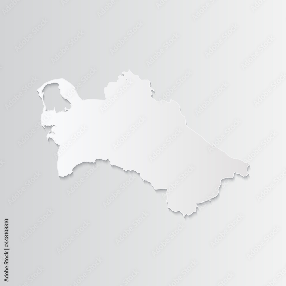 Turkmenistan map paper on a gray background. Vector illustration eps10
