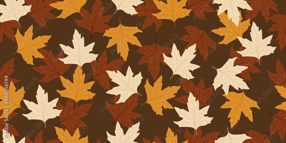 Autumn. Seamless pattern with autumn maple leaves. Background for textile or book covers, wallpapers, design, graphic art, printing, hobby, invitation. Vector illustration Autumn. Seamless pattern with autumn maple leaves. Background for textile or book covers, wallpapers, design, graphic art, printing, hobby, invitation. Vector illustration