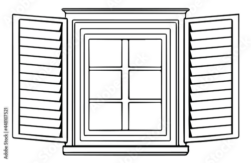 Window Clipart with Shutters
