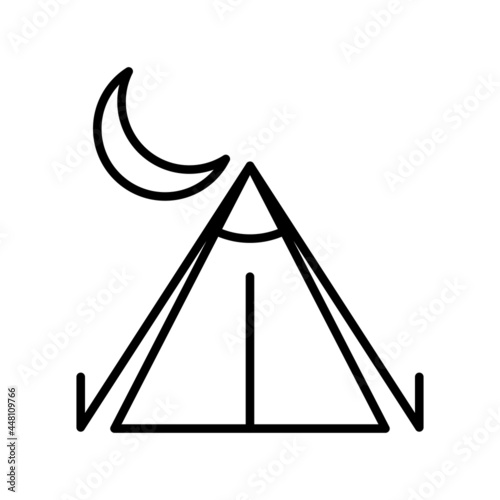 Camping Vector Line Icon Design