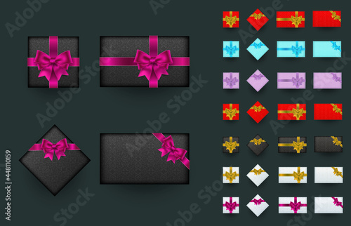 Traditional patterned gift box and ribbon