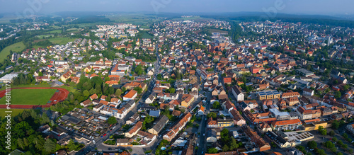 Aerial view of the city zirndorf in Germany, Bavaria on a sunny day in Spring photo