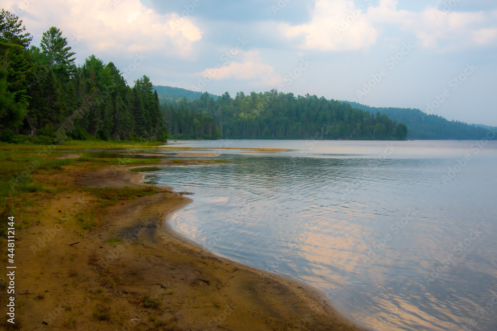 Fototapeta premium Beautiful and wild lake in the province of Quebec, Canada
