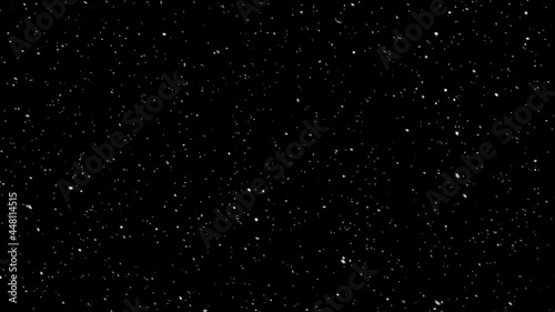 Snow Falling. Christmas Snowstorm. Particles and Snowflakes Swirling. Snow is Moving Through Space. 4k Motion Graphics Isolated on Alpha Channel