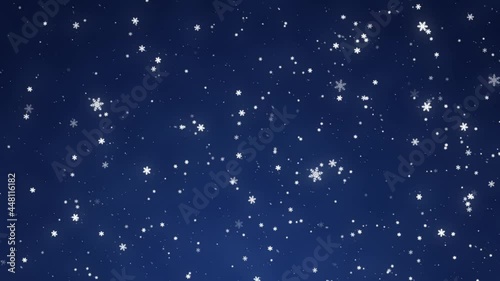 Snow Falling. Christmas Snowstorm. Particles and Snowflakes Swirling. Snow is Moving Through Space. 4k Motion Graphics with Alpha Channel