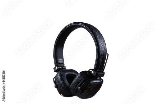 Headphones. Professional headphones on a white background isolated. Wireless over-ear headphones