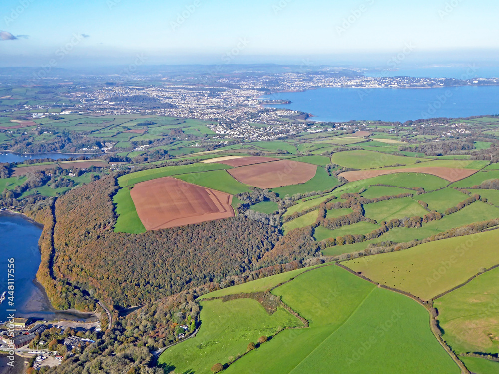 Naklejka premium Aerial view of the River Dart and Torbay, Devon