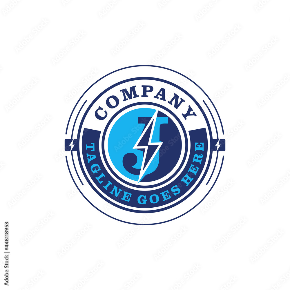 letter J with electric logo letter J with electric logo