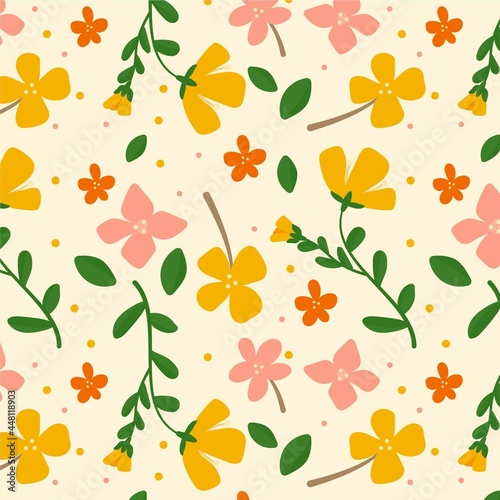 Organic Flat Design Abstract Floral Pattern_2