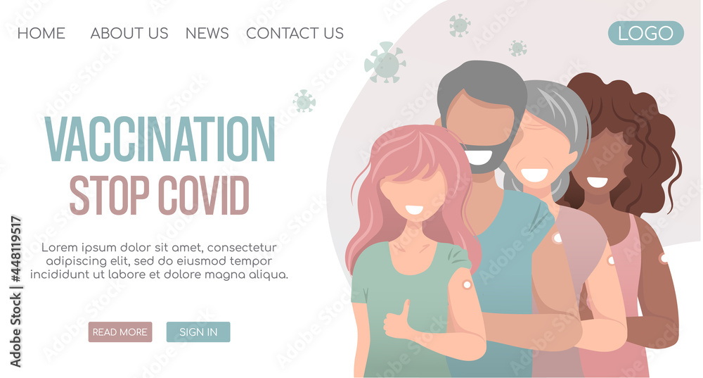 COVID-19 Vaccination concept for immunity health. Vaccinated People of different age, races, male and female, international, multiethnic, multiracial. Healthcare and immunize. Web banner template. COVID-19 Vaccination concept for immunity health. Vaccinated People of different age, races, male and female, international, multiethnic, multiracial. Healthcare and immunize. Web banner template.