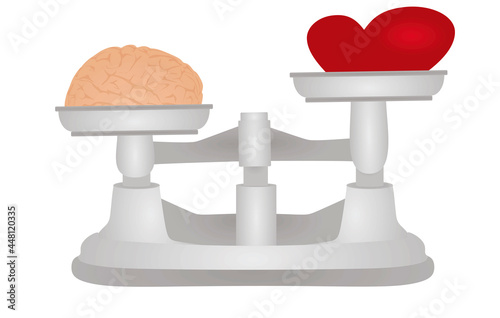 Brain and heart scale. vector