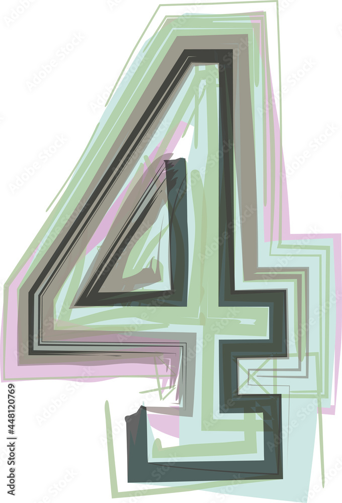 Fototapeta premium Number 4 - Logo Icon Design