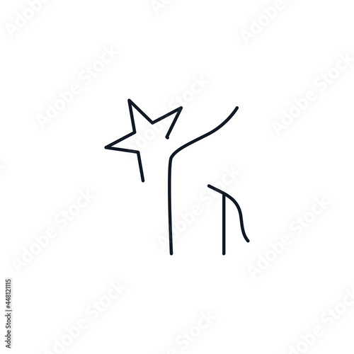 Person with shoulder injury thin line icon stock illustration