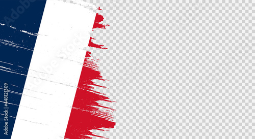 France flag with brush paint textured isolated  on png or transparent  background,Symbol of France, template for banner,card,advertising ,promote,web design,vector, top olympic gold winner