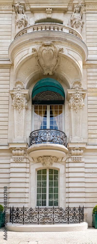 Paris, beautiful building in the 16th arrondissement, avenue Foch, an upscale neighborhood 
