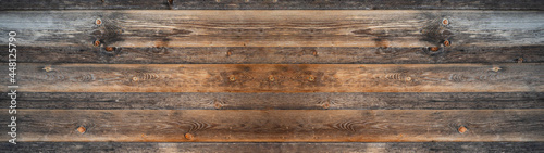 Photographie old brown rustic dark wooden texture - wood timber background panorama long banner
