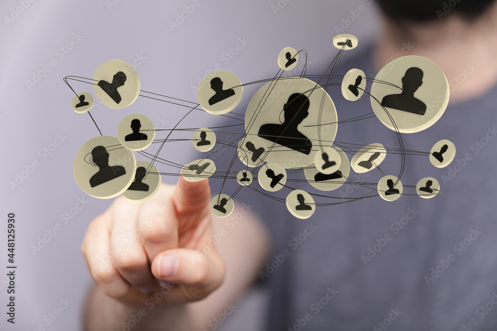 group - conference Digital Network and data concept group - conference Digital Network and data concept