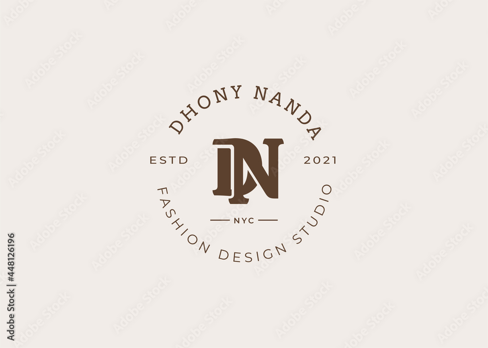 Initial D N letter logo design template, Vector illustrations