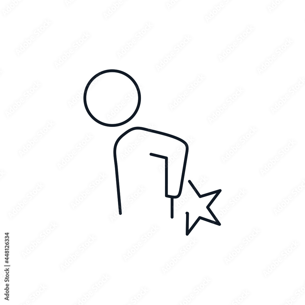 Back pain thin line icon stock illustration