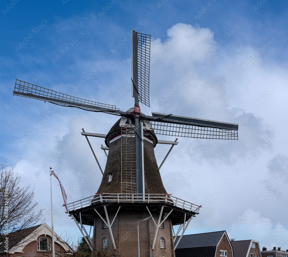 Windmill De Zwaluw (1807)  in Hoogeveen, Drenthe Province, The Netherlands