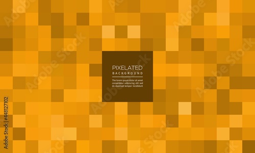 Pixelated gold colour abstract geometric blur background