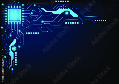 Geometric background and high tech circuit board connection system