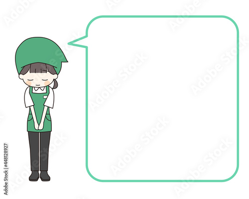 Wallpaper Mural スーパーの店員　女性　イラストセット Torontodigital.ca