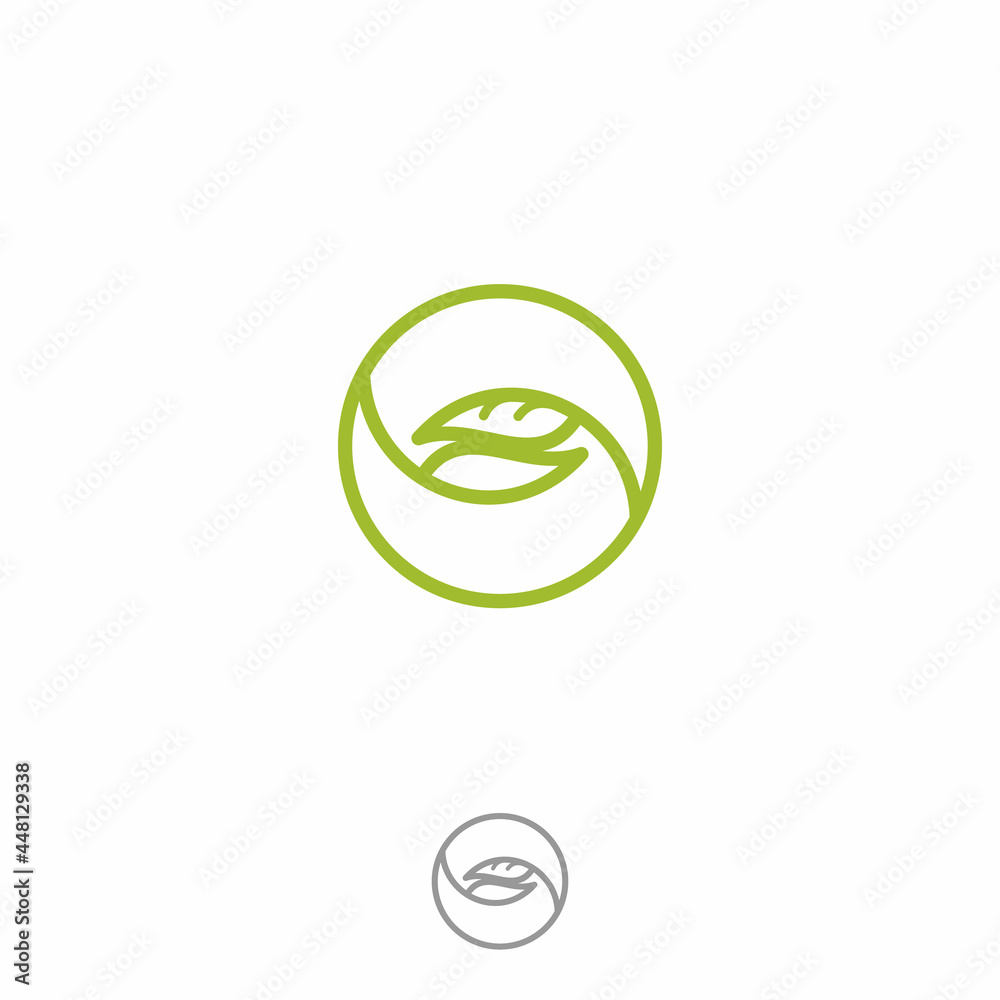 Abstract Leaf symbol design vector template linear style Abstract Leaf symbol design vector template linear style