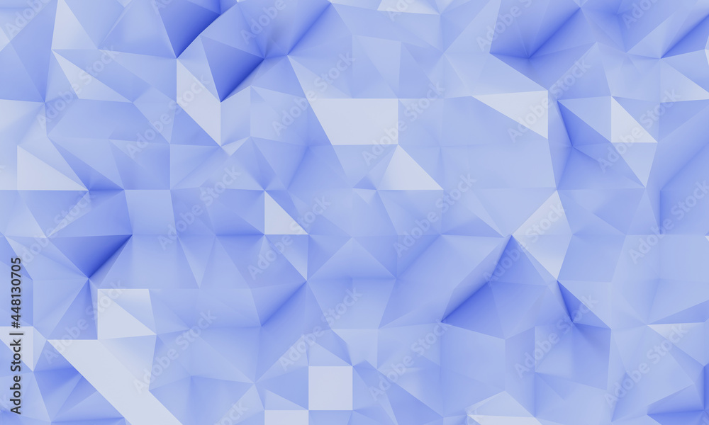 3d rendering abstract low poly background in blue color
