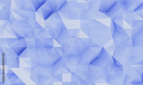 3d rendering abstract low poly background in blue color