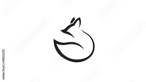 Creative abstract fox black lines logo vector symbol