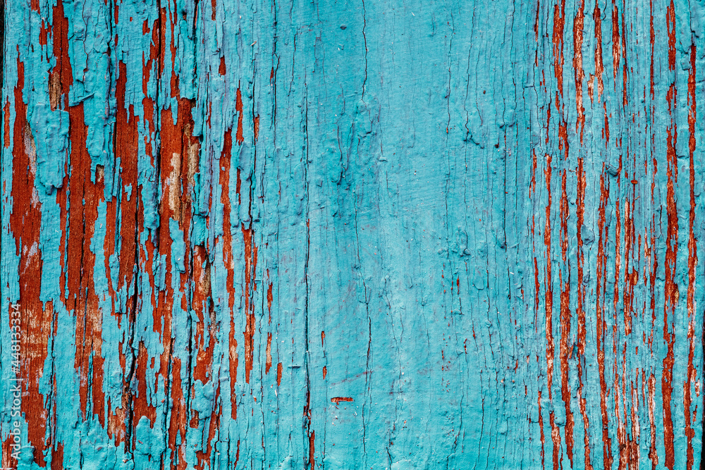 Old Blue Obsolete Wooden Background Texture