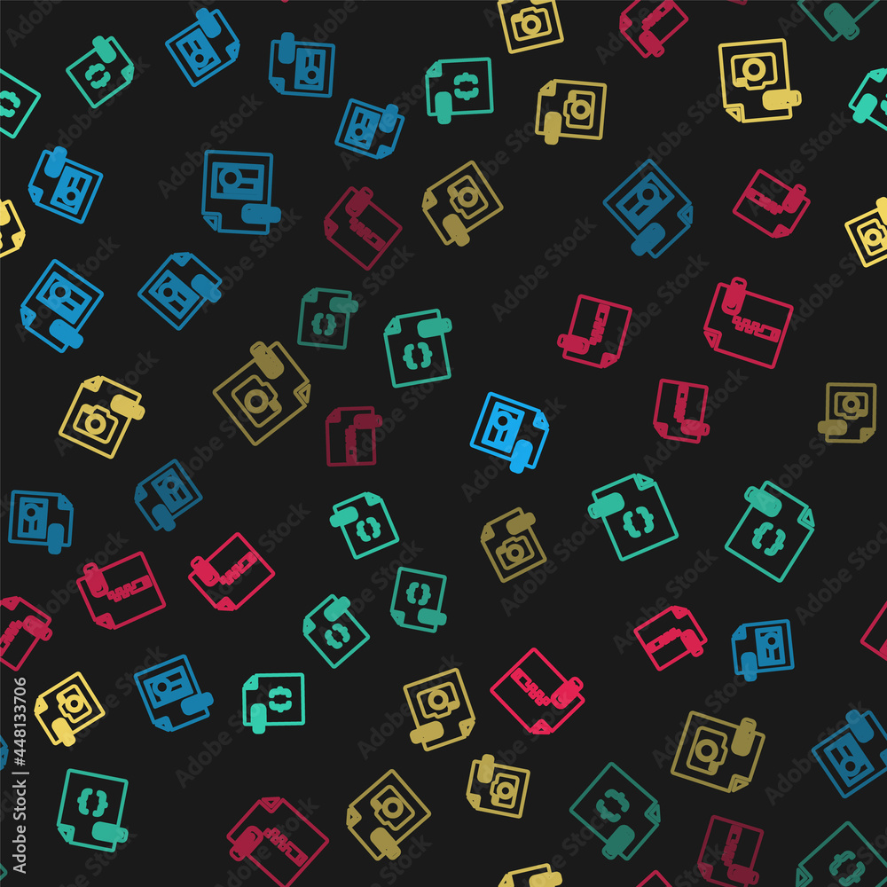 Set line BMP file document, CSS, RAW and ZIP on seamless pattern. Vector Set line BMP file document, CSS, RAW and ZIP on seamless pattern. Vector