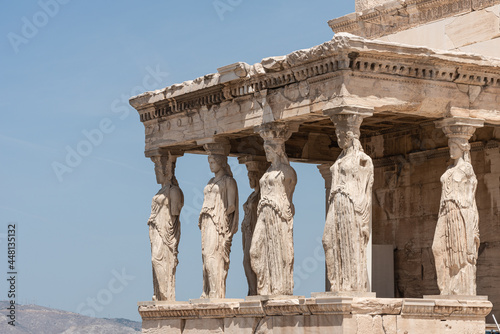 Caryatids of the Temple of Erechtheion, in the Acropolis of Athens, Greece