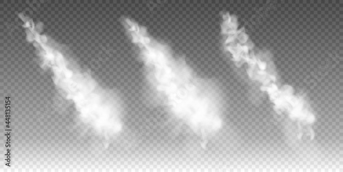 White smoke puff isolated on transparent background
