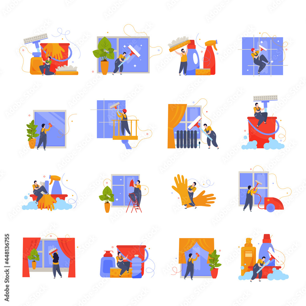 Windows Cleaning Icons Collection Windows Cleaning Icons Collection