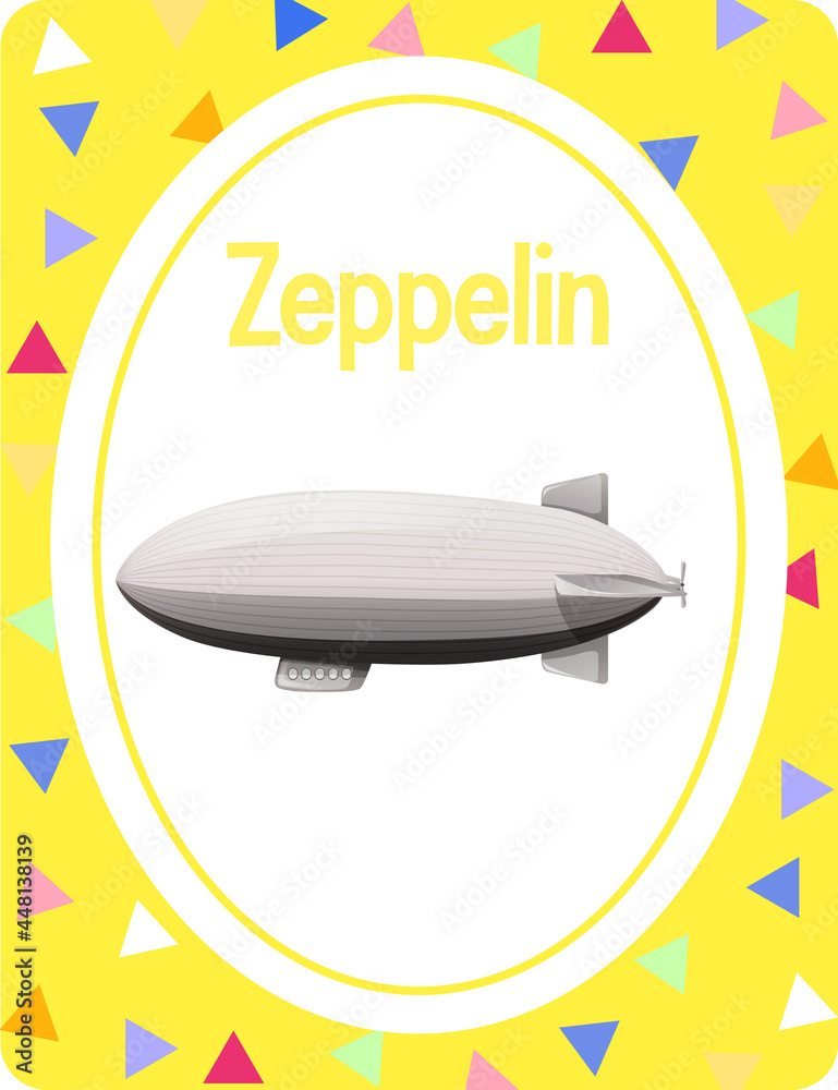 Vocabulary Flashcard With Word Zeppelin