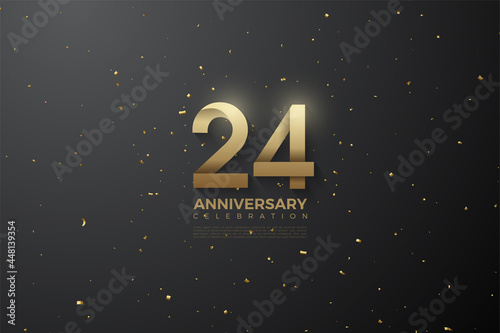 24th Anniversary With Patterned Number Illustration