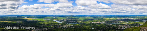 Panoramic view of the Richelieu River from the top of Mont St-Hil  re  Quebec  Canada.