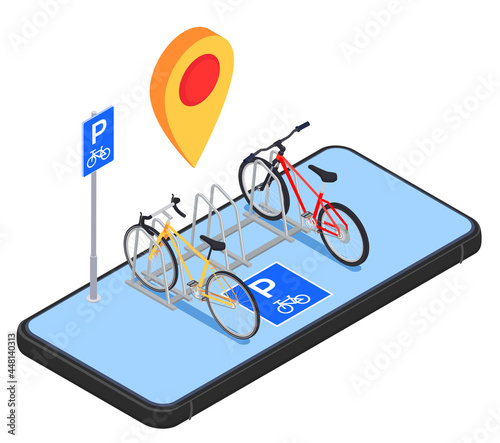 Bicycle Parking Isometric Composition