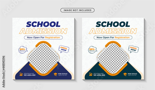 Back to school Instagram post or social media square flyer banner template design ads
