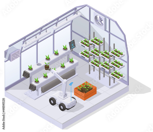 Modern Greenhouse Isometric Composition