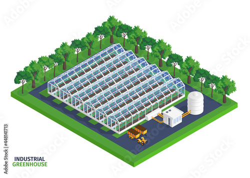 Isometric Greenhouse Composition