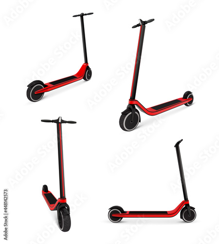 Electric Scooter Realistic Set